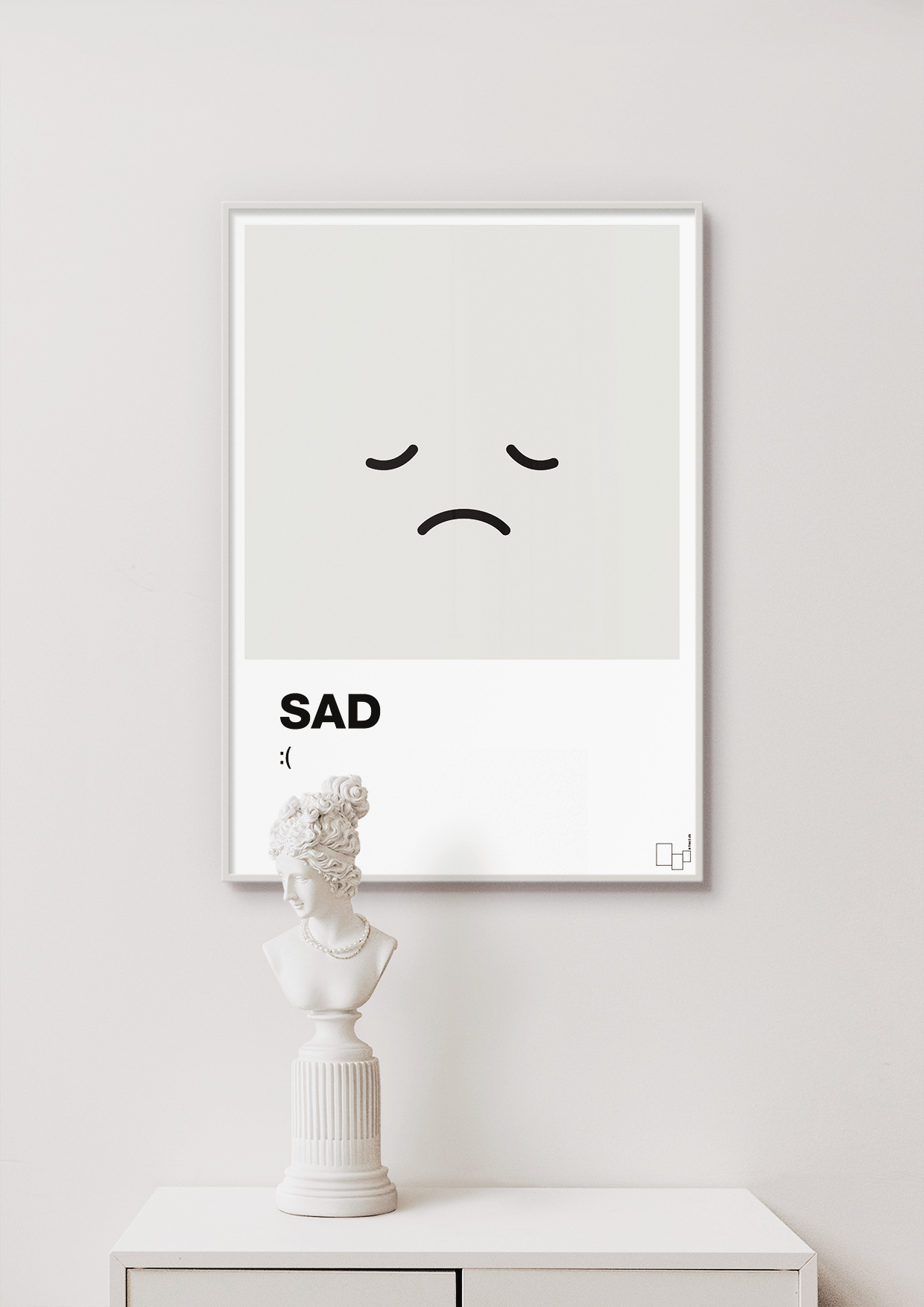plakat: sad smiley - graphic charcoal-Smiley-A1two3