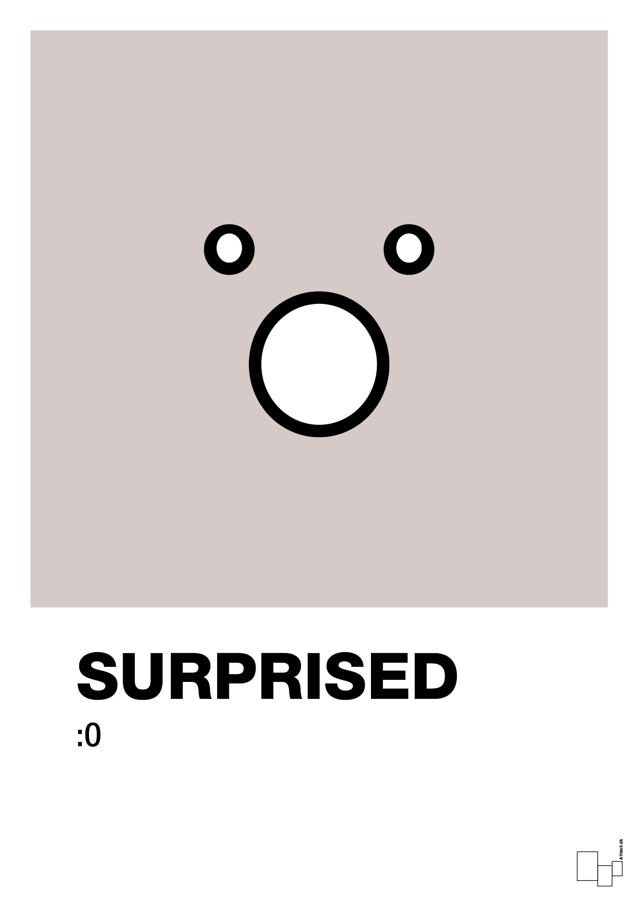 plakat: surprised smiley - broken beige-Smiley-A1two3