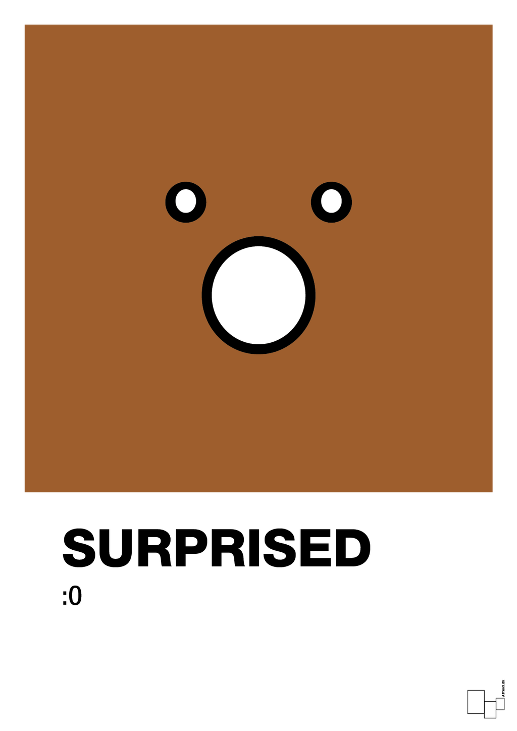 plakat: surprised smiley - cognac-Smiley-A1two3