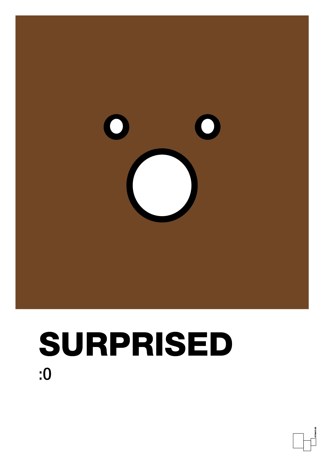 plakat: surprised smiley - dark brown-Smiley-A1two3