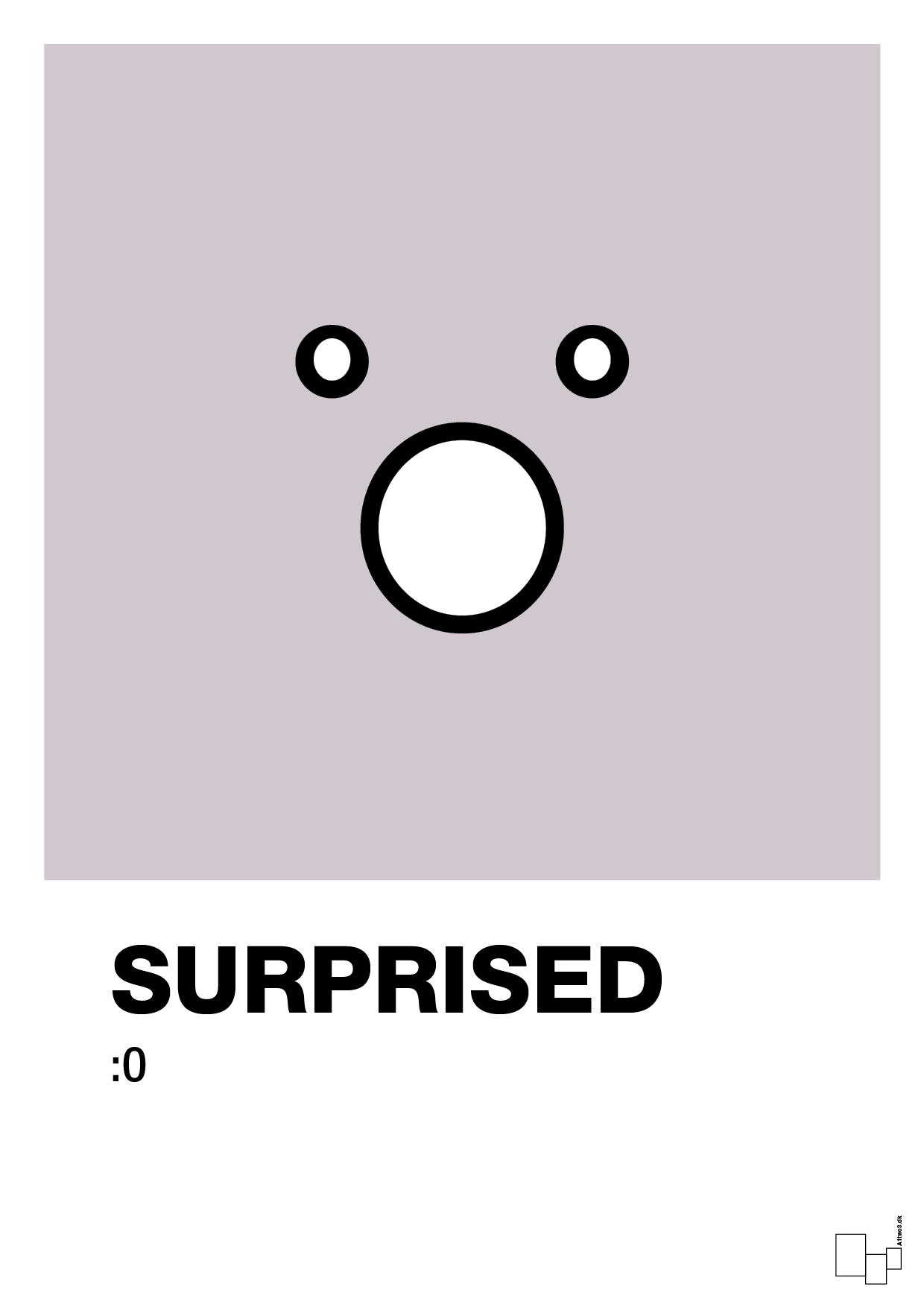 plakat: surprised smiley - dusty lilac-Smiley-A1two3