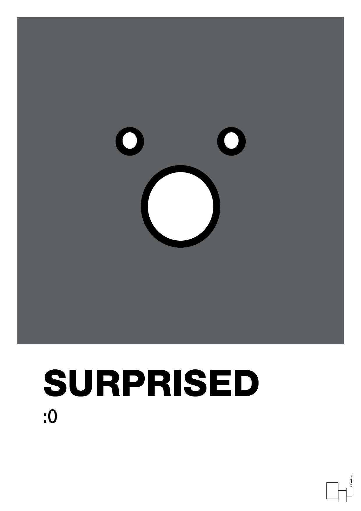 plakat: surprised smiley - graphic charcoal-Smiley-A1two3