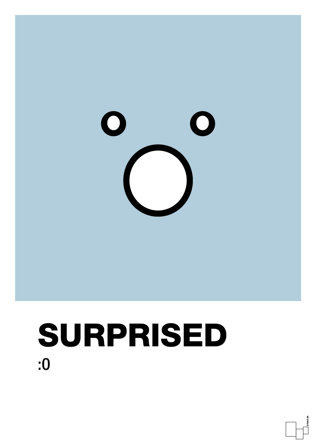 plakat: surprised smiley - heavenly blue-Smiley-A1two3