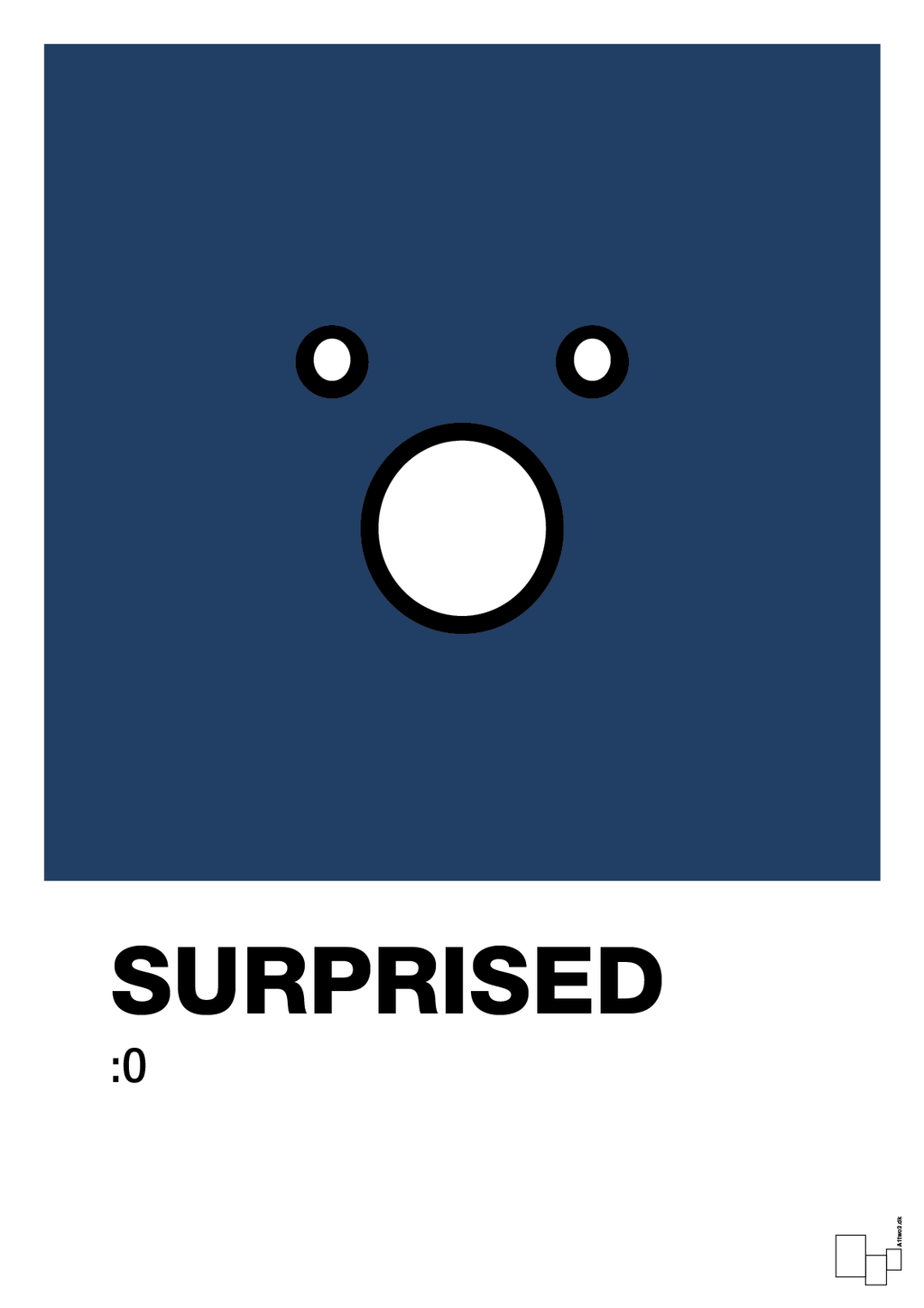 plakat: surprised smiley - lapis blue-Smiley-A1two3