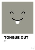 plakat: tongue out smiley - battleship gray-Smiley-A1two3