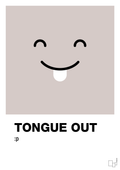 plakat: tongue out smiley - broken beige-Smiley-A1two3