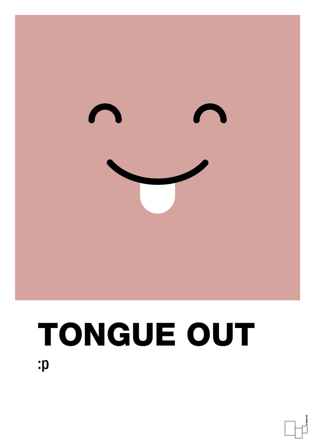 plakat: tongue out smiley - bubble shell-Smiley-A1two3