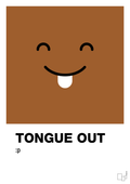 plakat: tongue out smiley - cognac-Smiley-A1two3