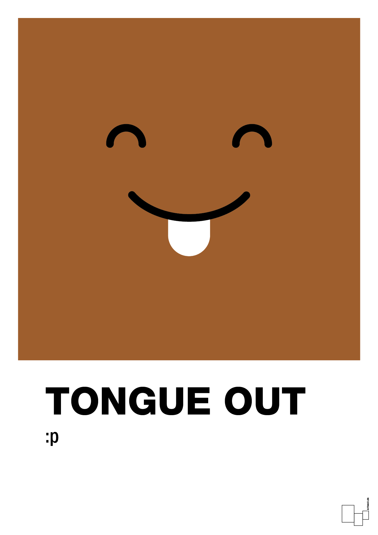 plakat: tongue out smiley - cognac-Smiley-A1two3