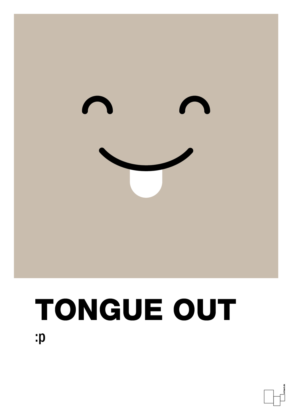 plakat: tongue out smiley - creamy mushroom-Smiley-A1two3