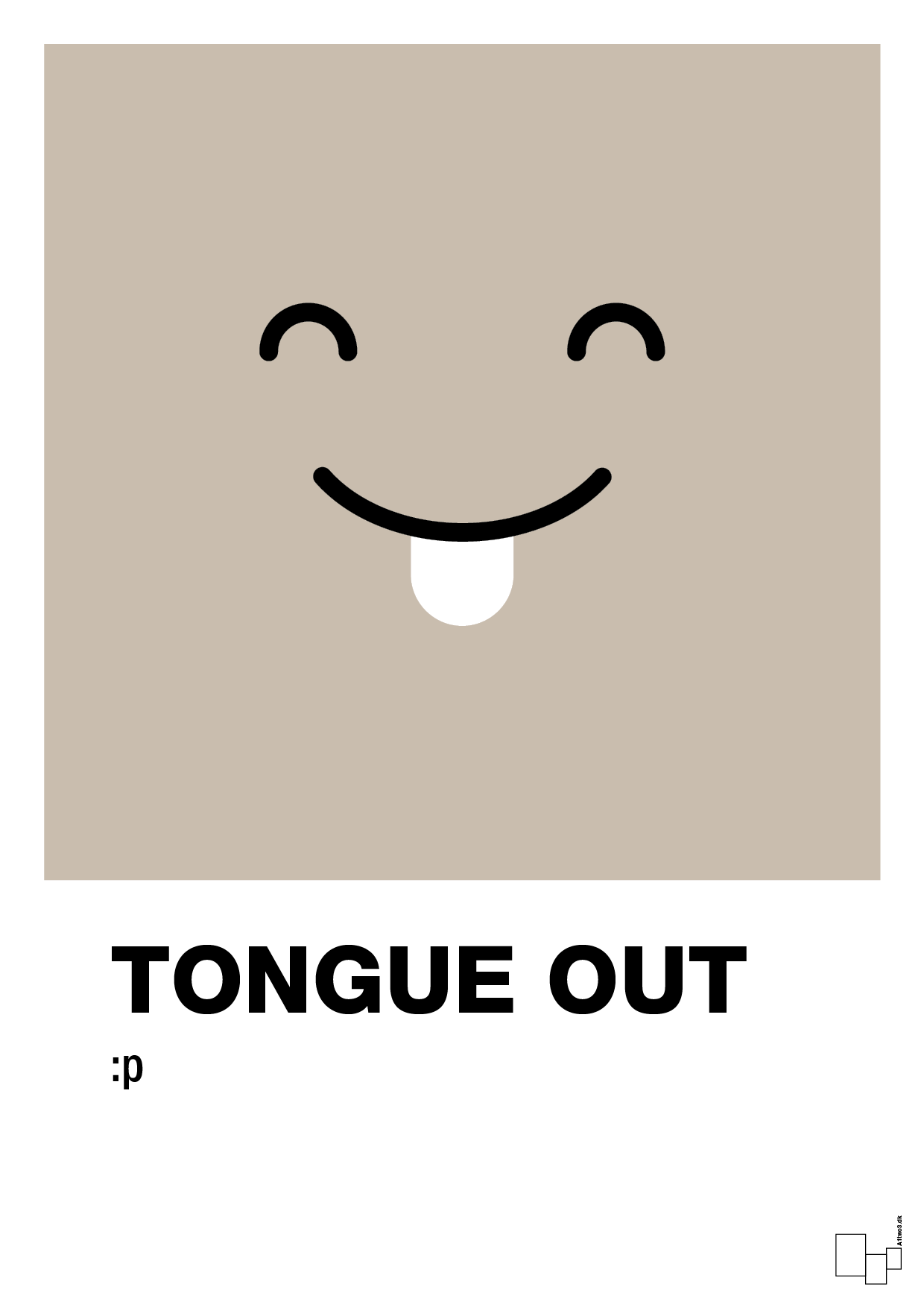 plakat: tongue out smiley - creamy mushroom-Smiley-A1two3