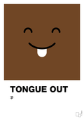 plakat: tongue out smiley - dark brown-Smiley-A1two3