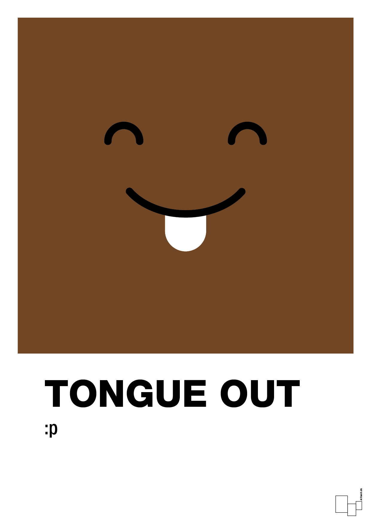 plakat: tongue out smiley - dark brown-Smiley-A1two3