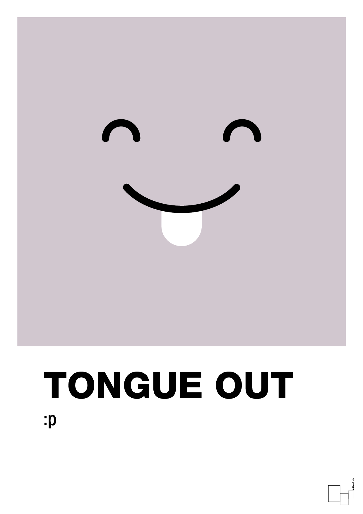 plakat: tongue out smiley - dusty lilac-Smiley-A1two3