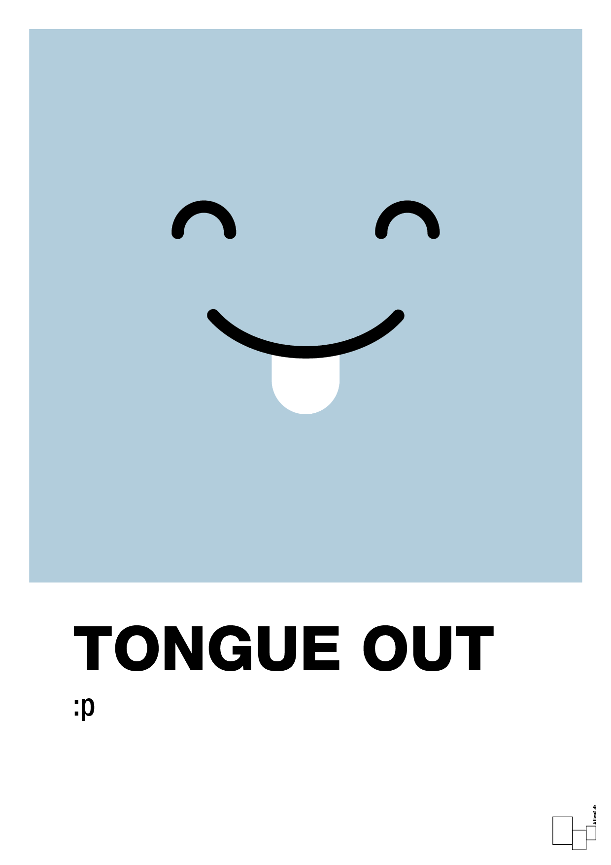 plakat: tongue out smiley - heavenly blue-Smiley-A1two3