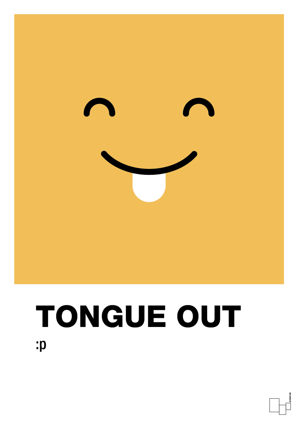 plakat: tongue out smiley - honeycomb-Smiley-A1two3