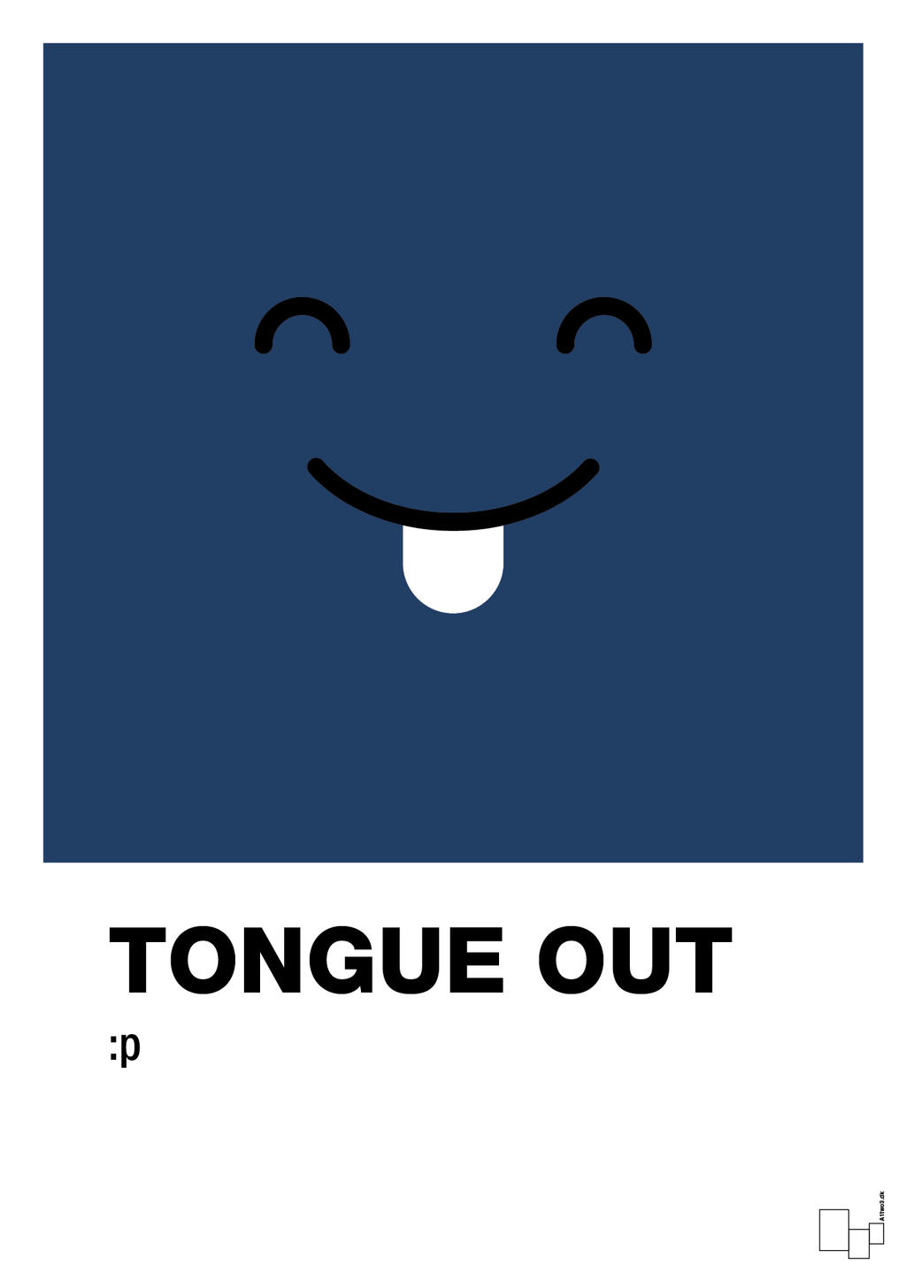 plakat: tongue out smiley - lapis blue-Smiley-A1two3