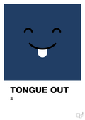 plakat: tongue out smiley - lapis blue-Smiley-A1two3