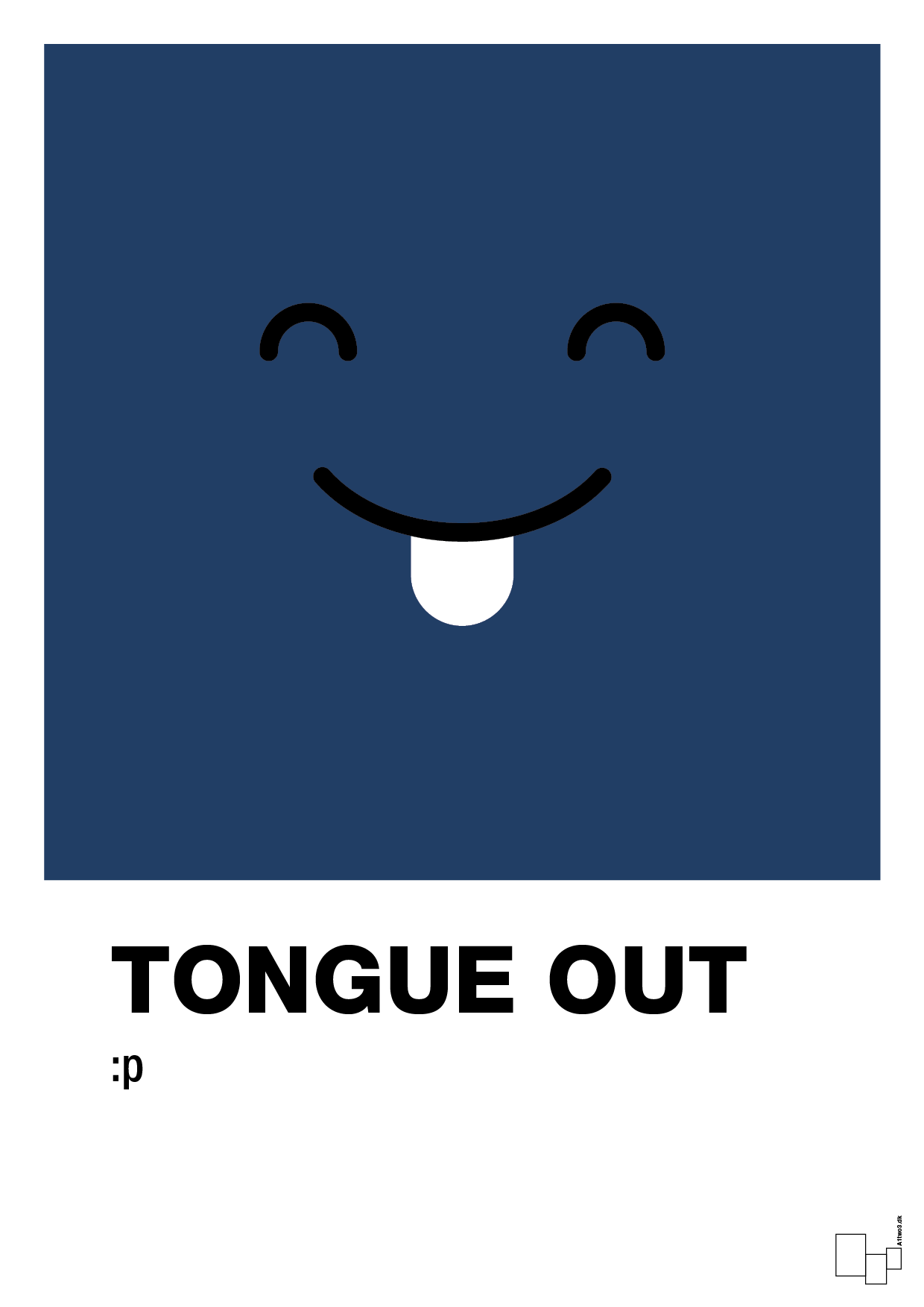 plakat: tongue out smiley - lapis blue-Smiley-A1two3