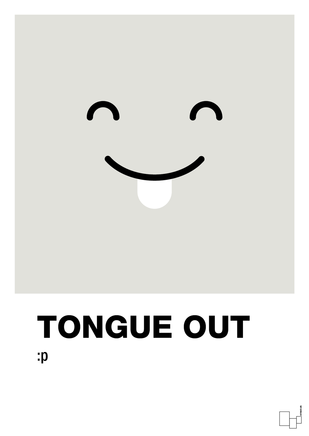plakat: tongue out smiley - painters white-Smiley-A1two3