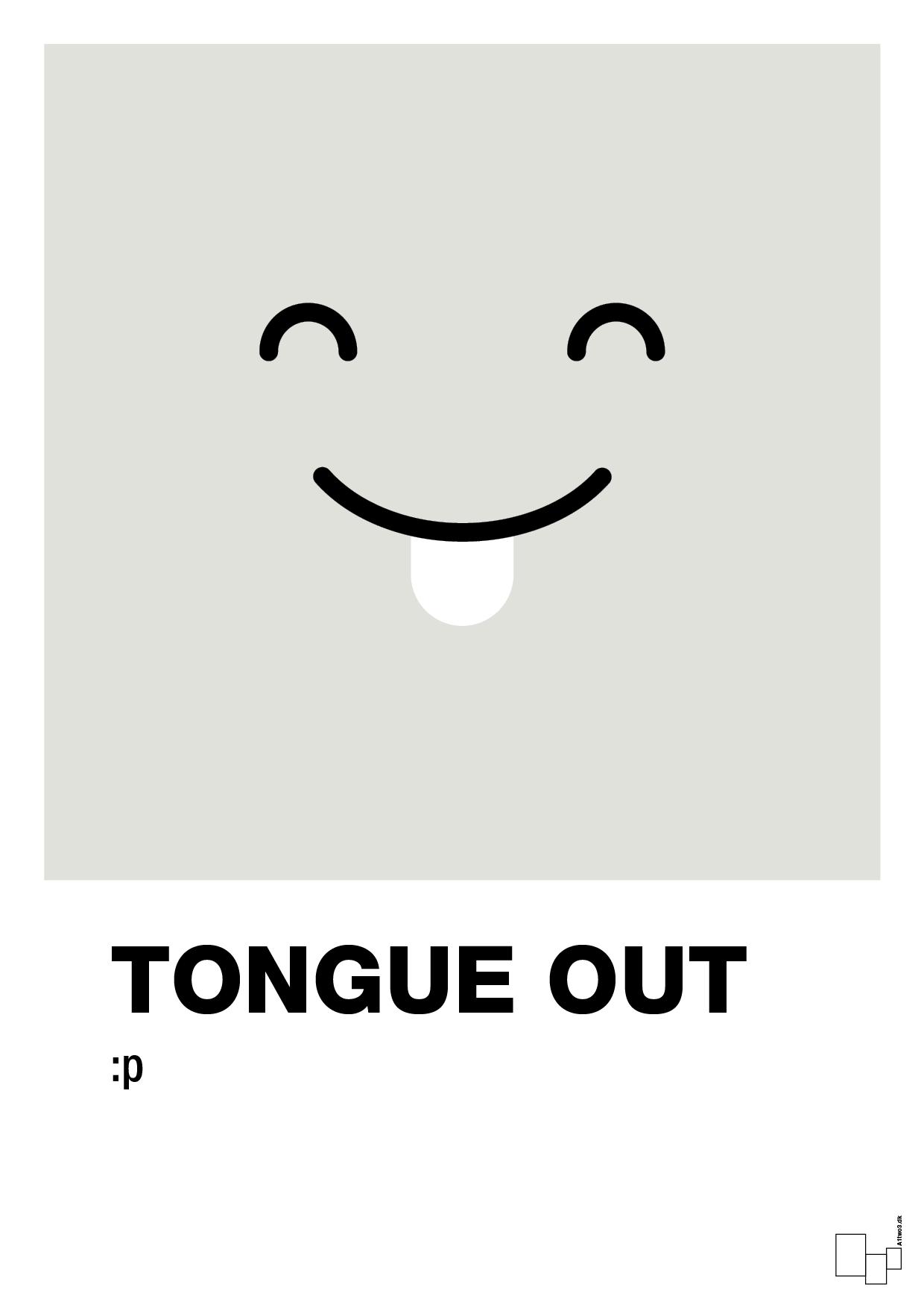 plakat: tongue out smiley - painters white-Smiley-A1two3