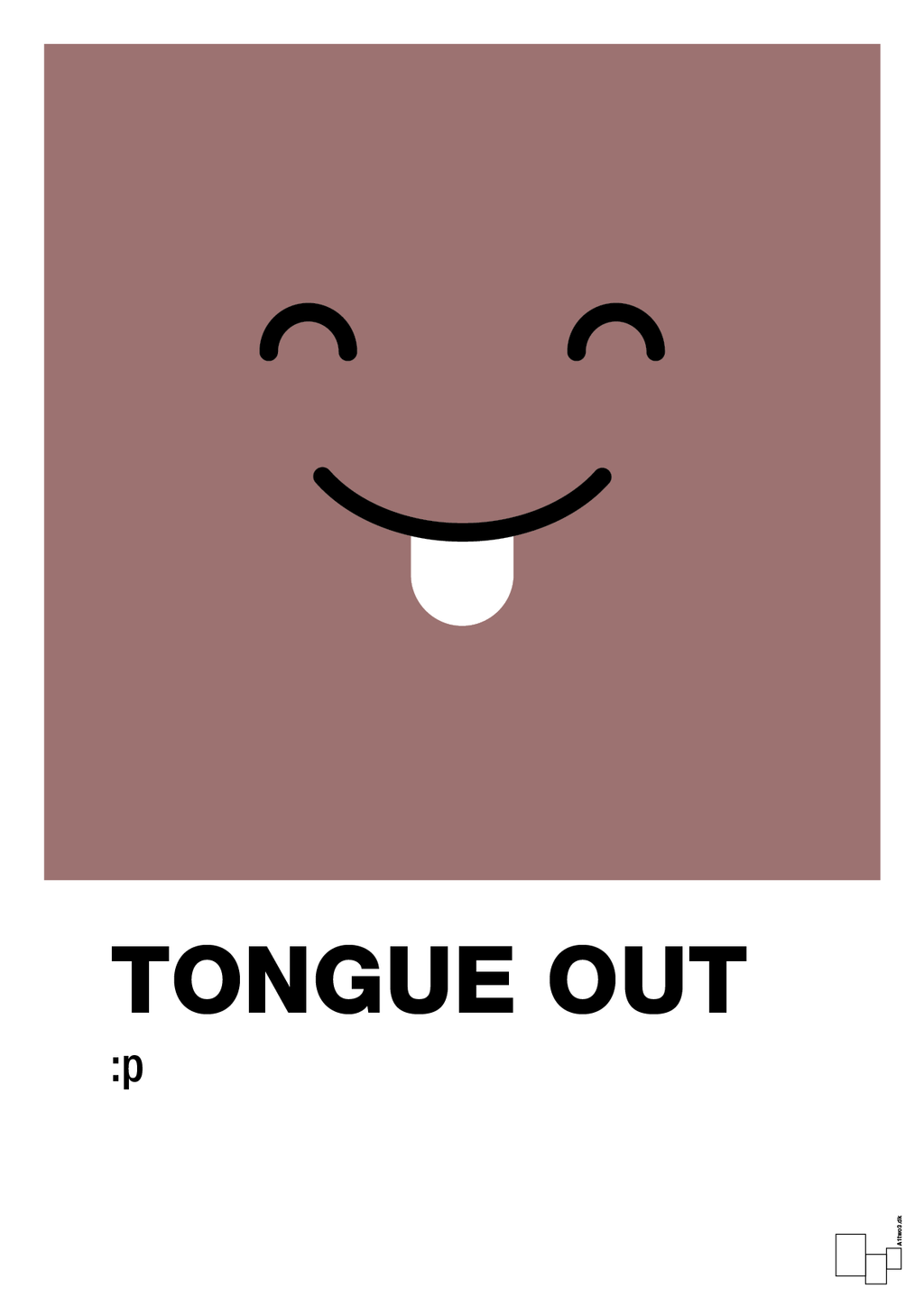 plakat: tongue out smiley - plum-Smiley-A1two3