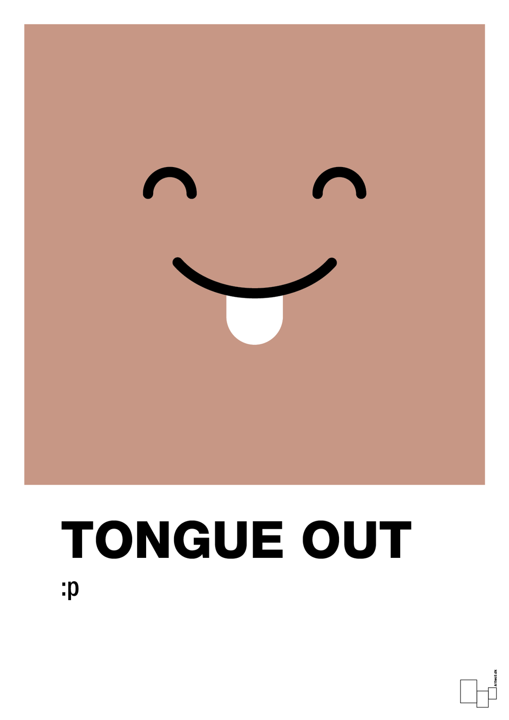 plakat: tongue out smiley - powder-Smiley-A1two3