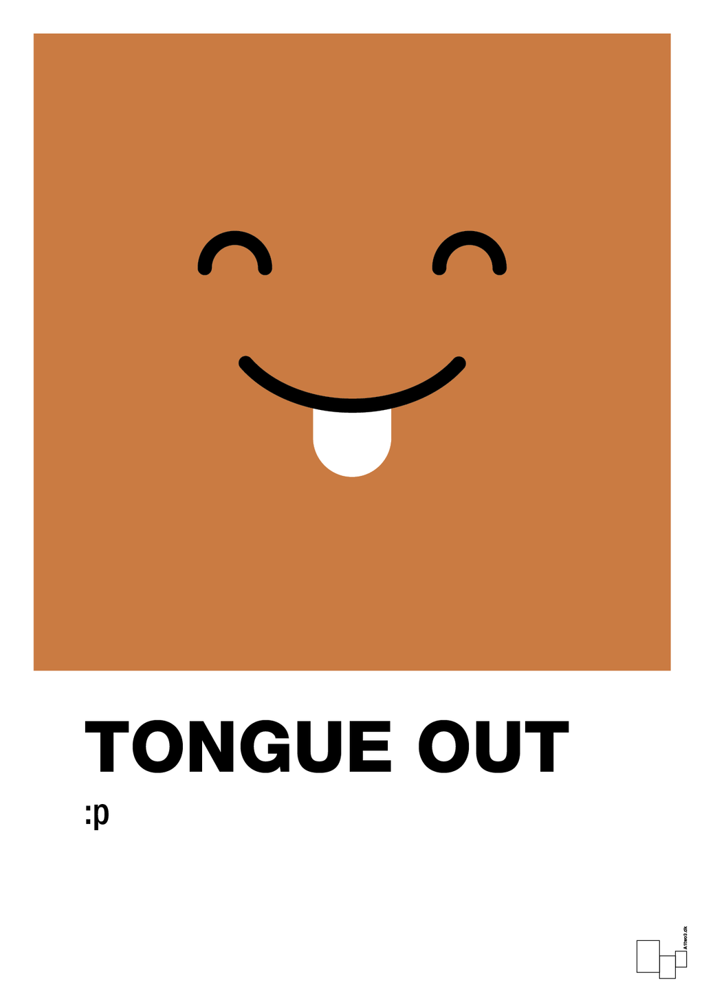 plakat: tongue out smiley - rumba orange-Smiley-A1two3
