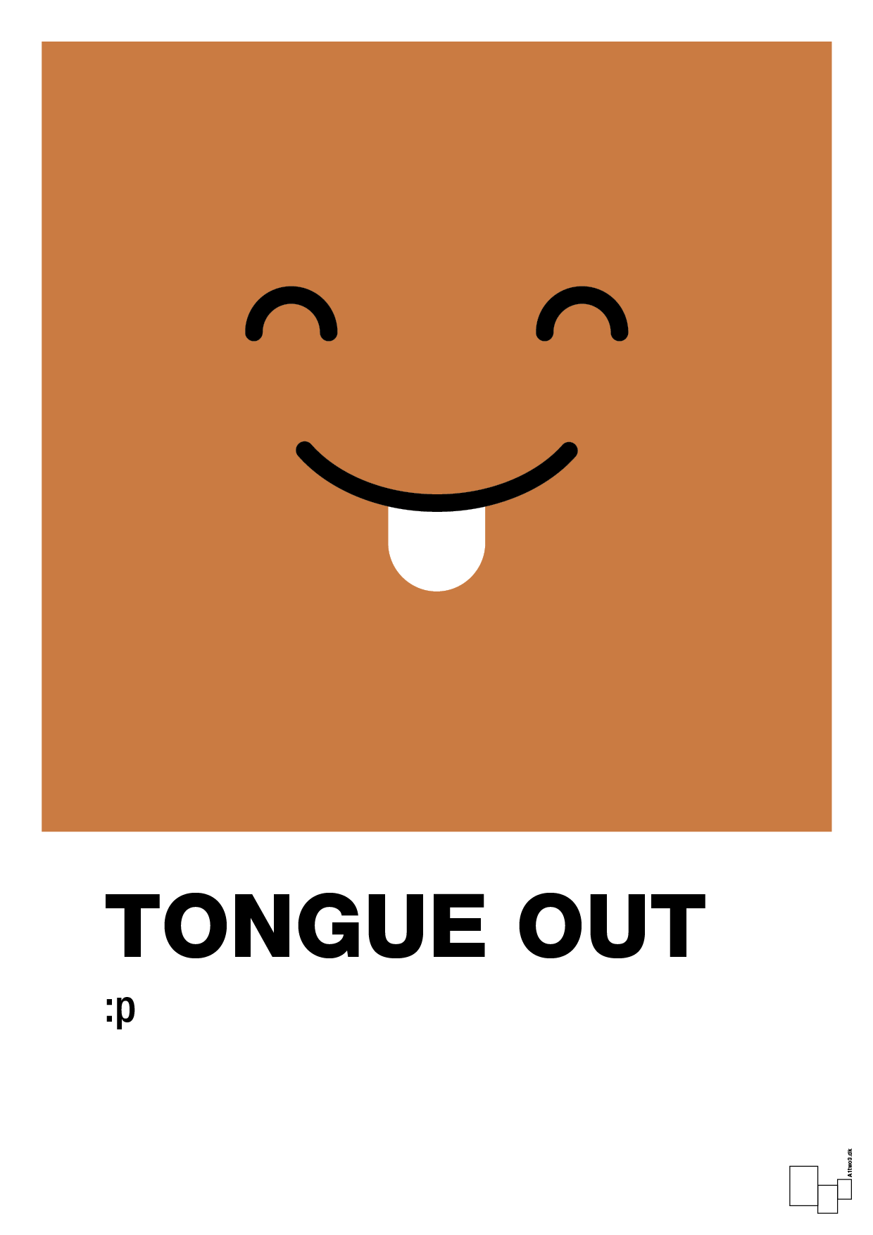 plakat: tongue out smiley - rumba orange-Smiley-A1two3