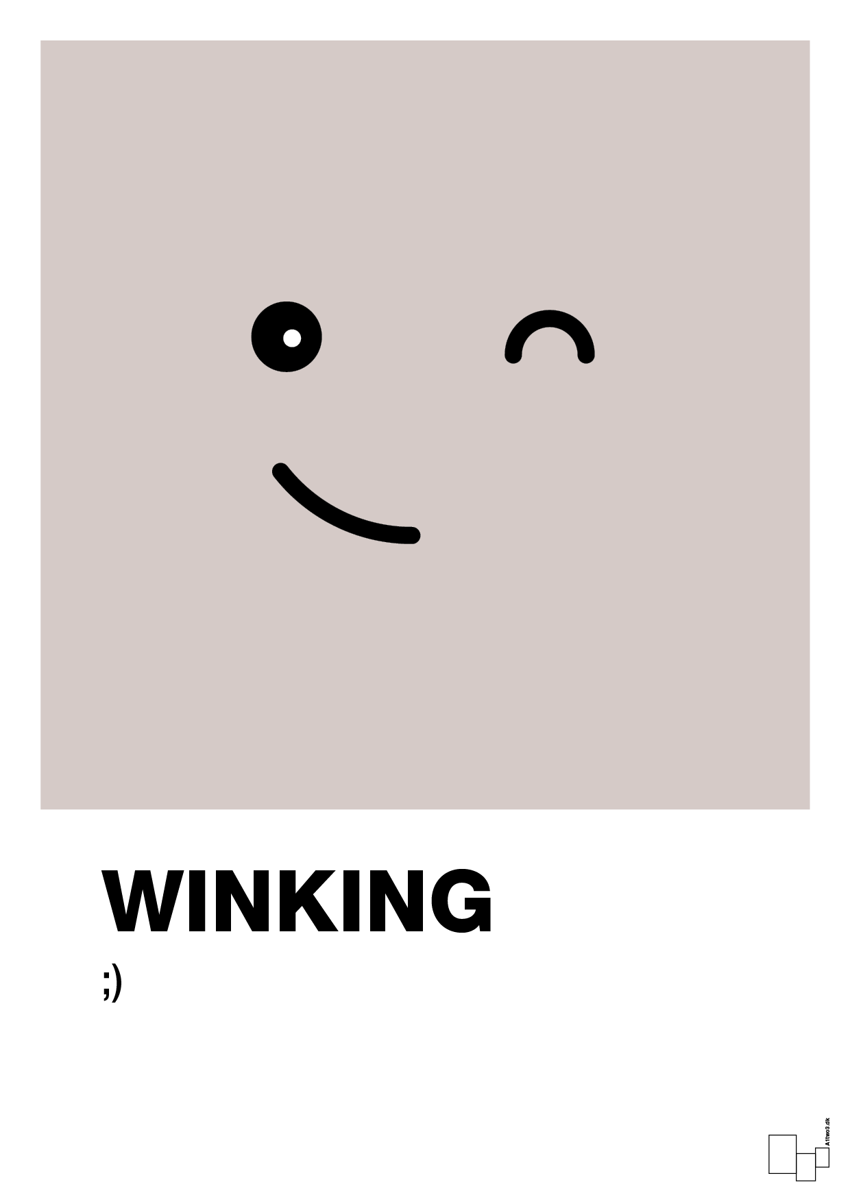 plakat: winking smiley - broken beige-Smiley-A1two3
