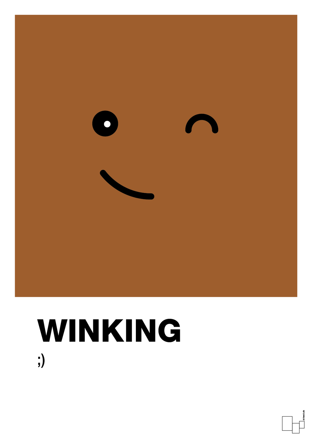 plakat: winking smiley - cognac-Smiley-A1two3