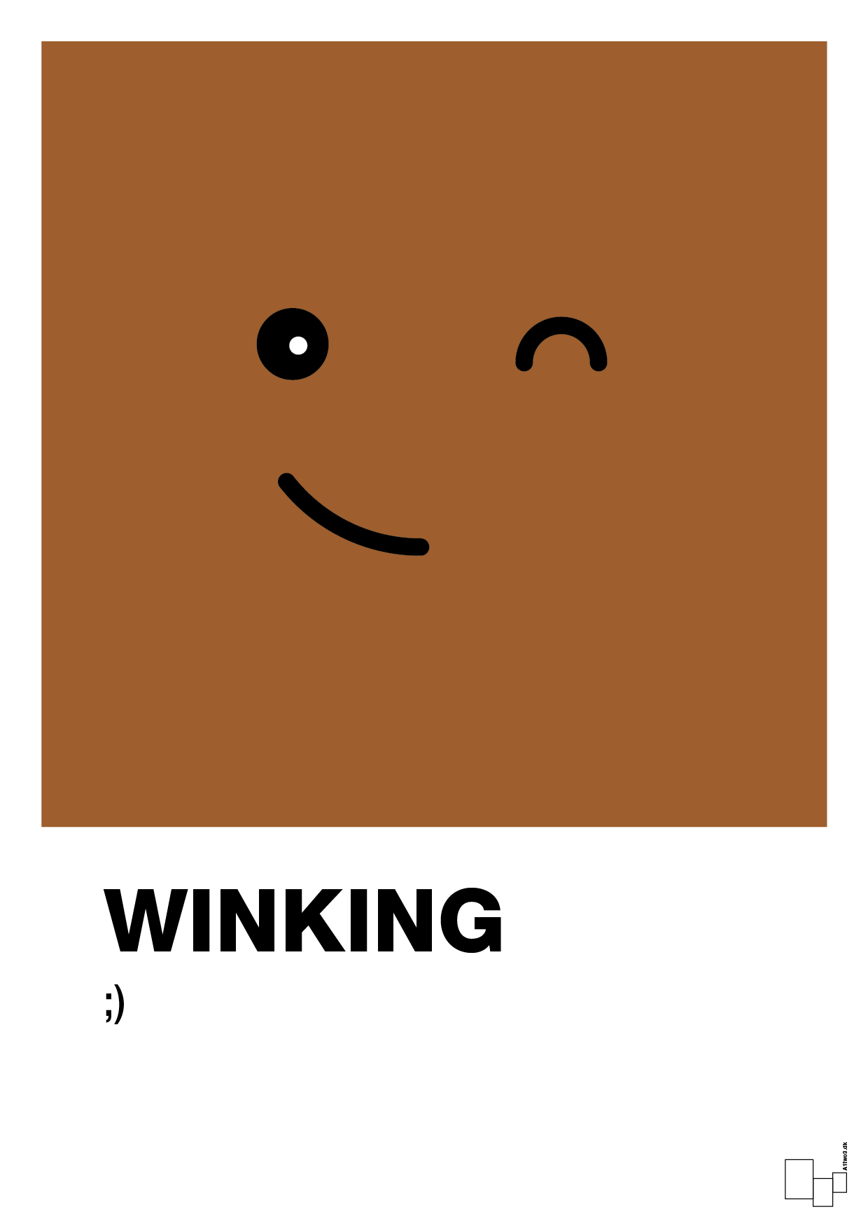 plakat: winking smiley - cognac-Smiley-A1two3