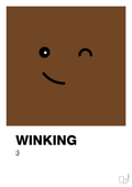 plakat: winking smiley - dark brown-Smiley-A1two3