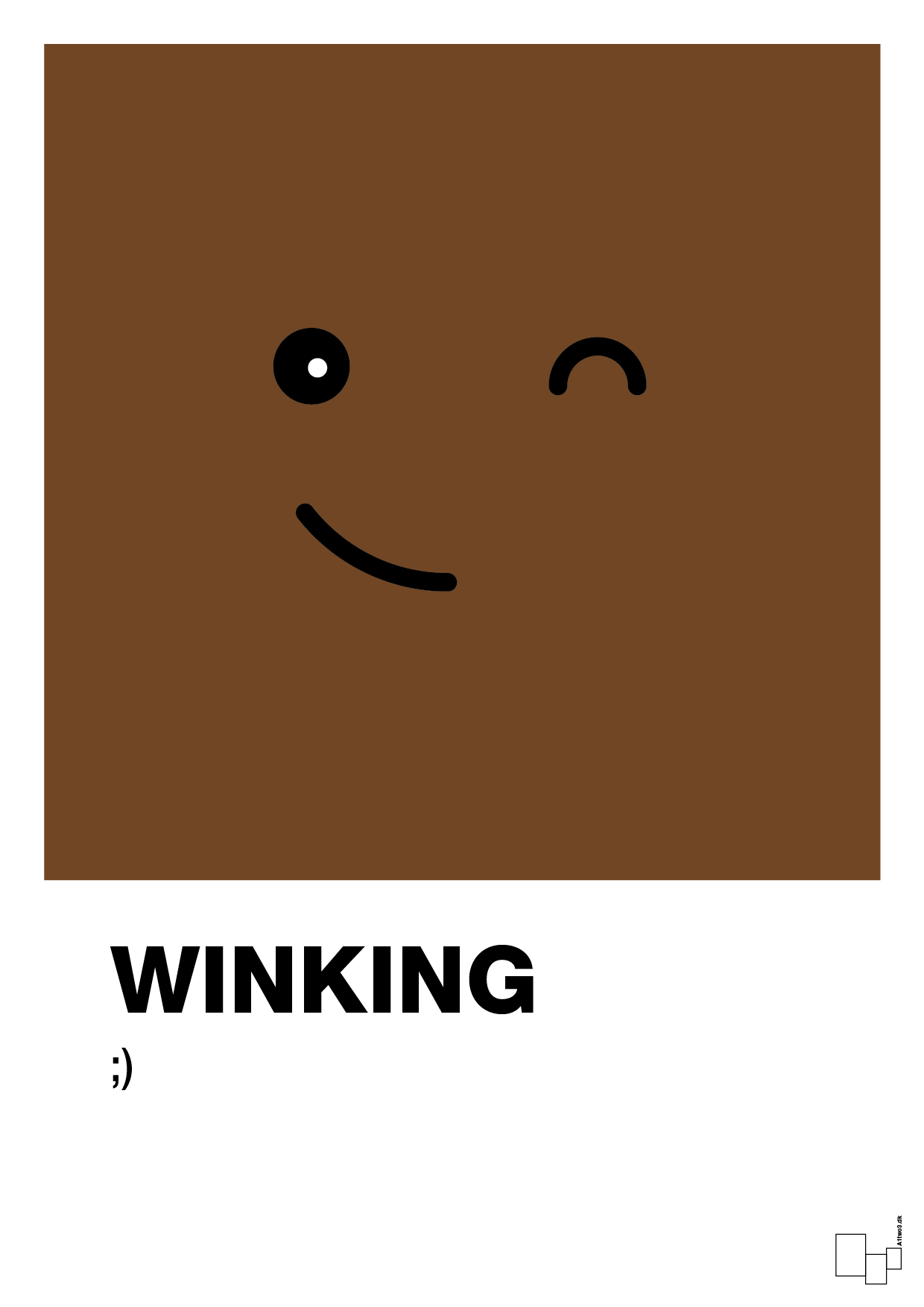 plakat: winking smiley - dark brown-Smiley-A1two3