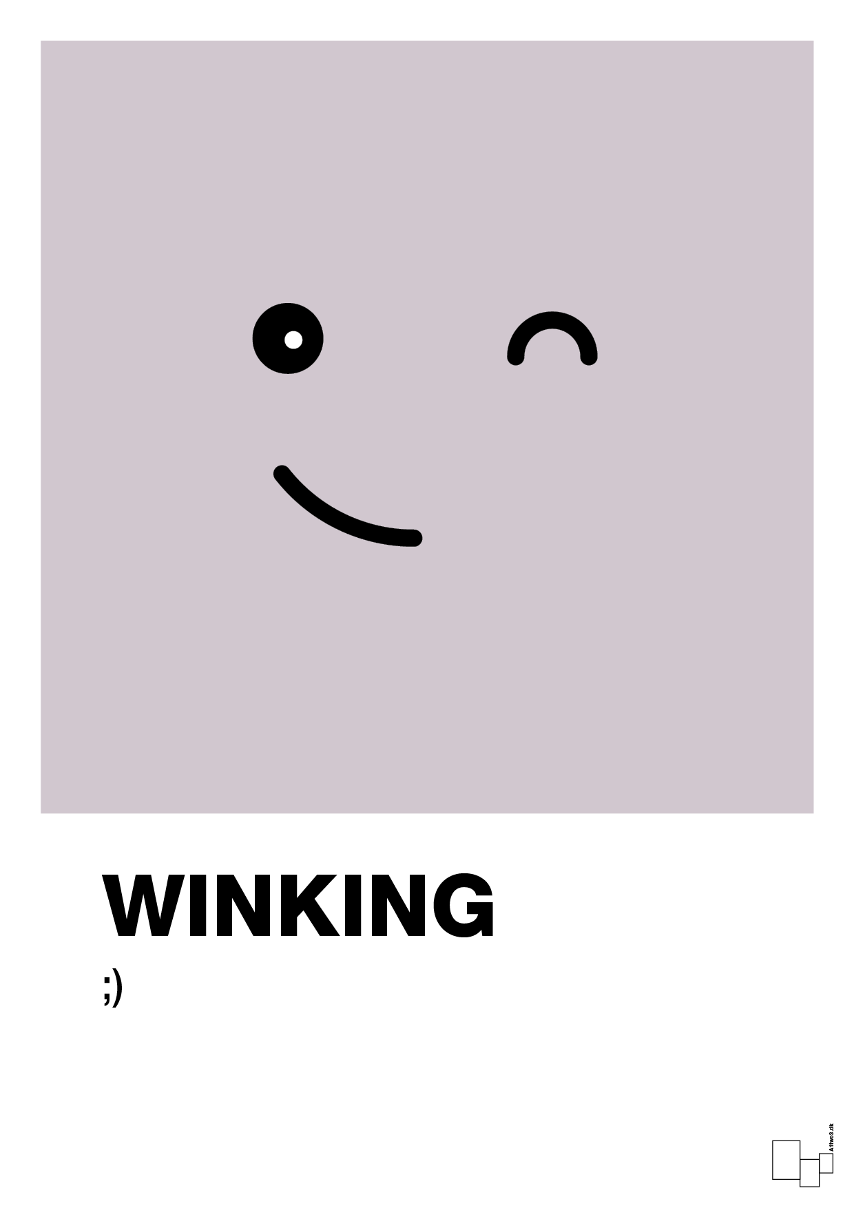 plakat: winking smiley - dusty lilac-Smiley-A1two3