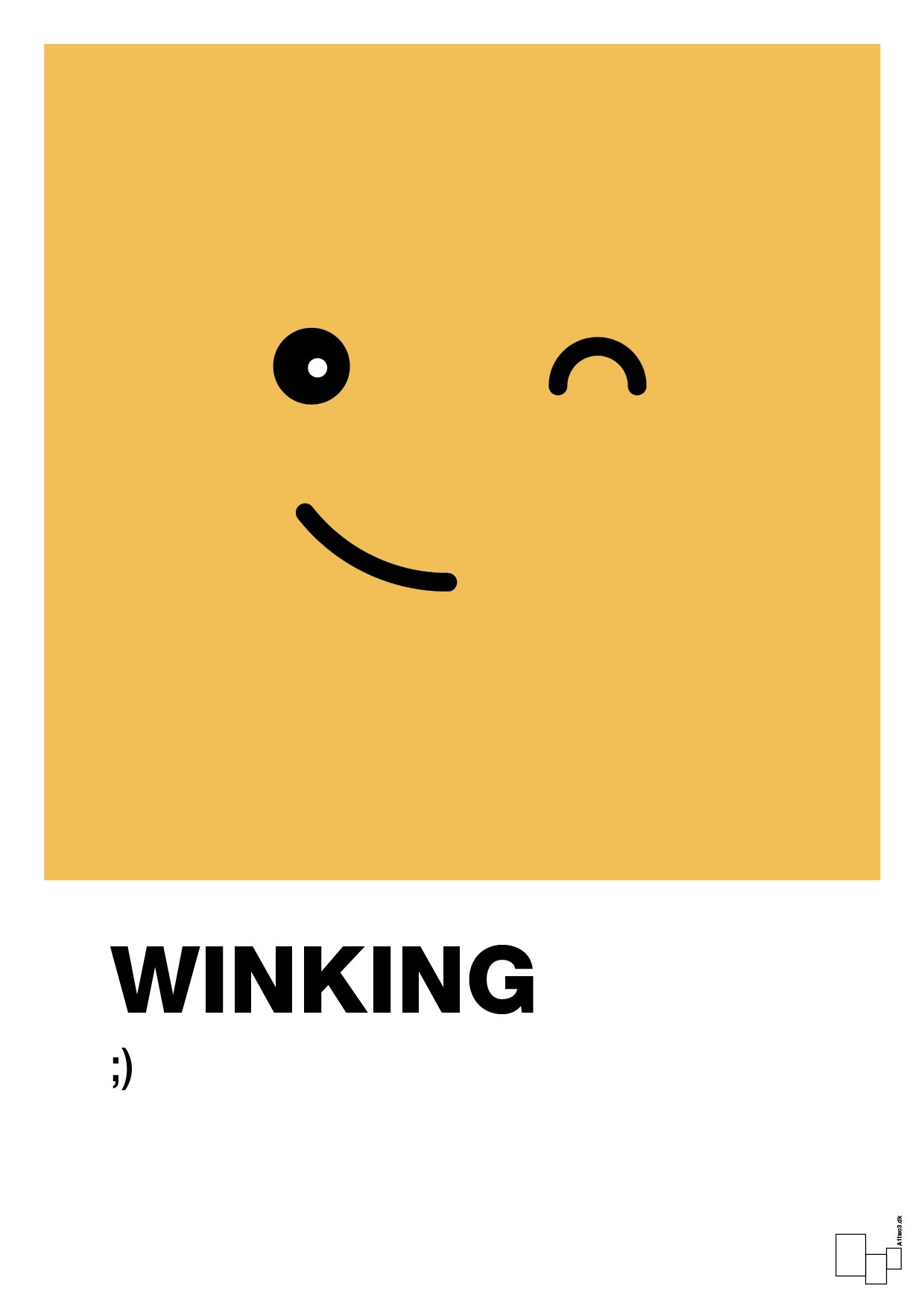 plakat: winking smiley - honeycomb-Smiley-A1two3