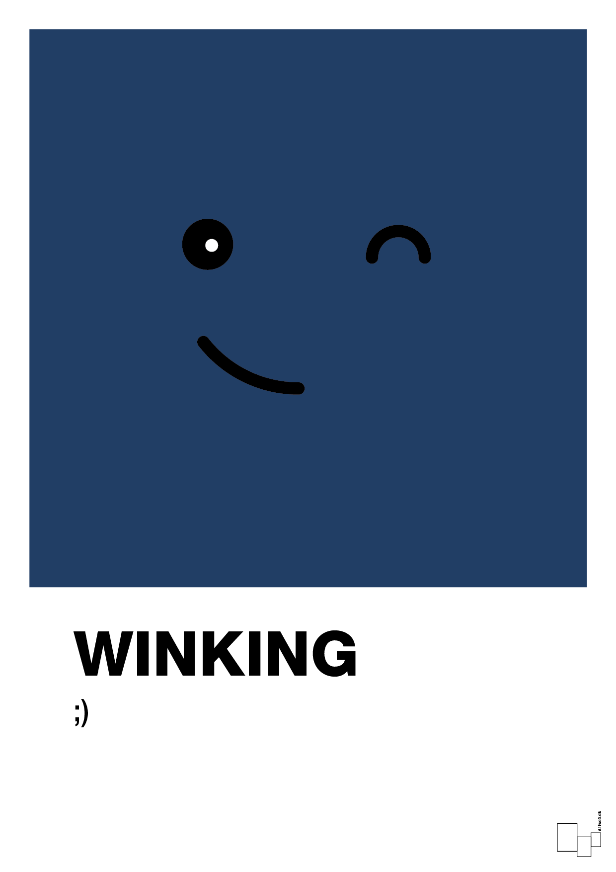 plakat: winking smiley - lapis blue-Smiley-A1two3