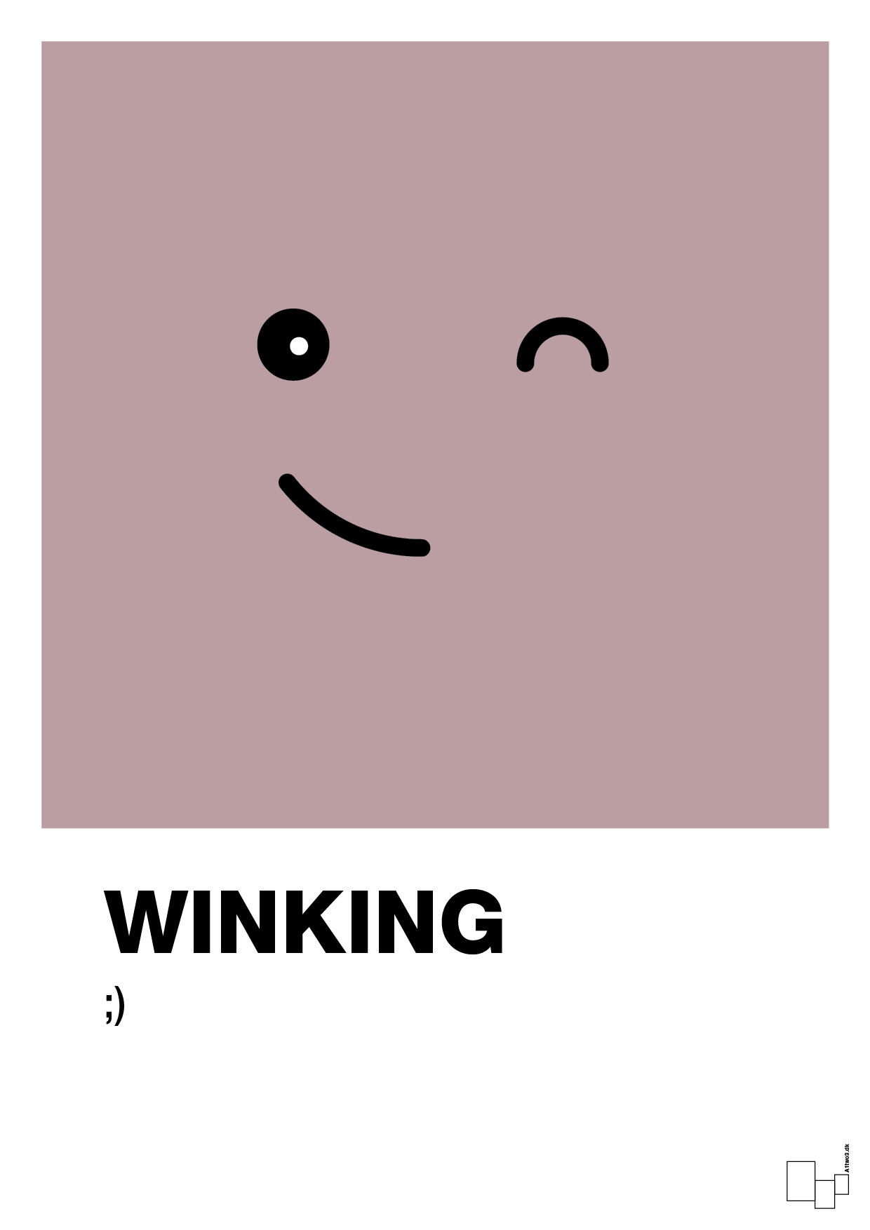 plakat: winking smiley - light rose-Smiley-A1two3