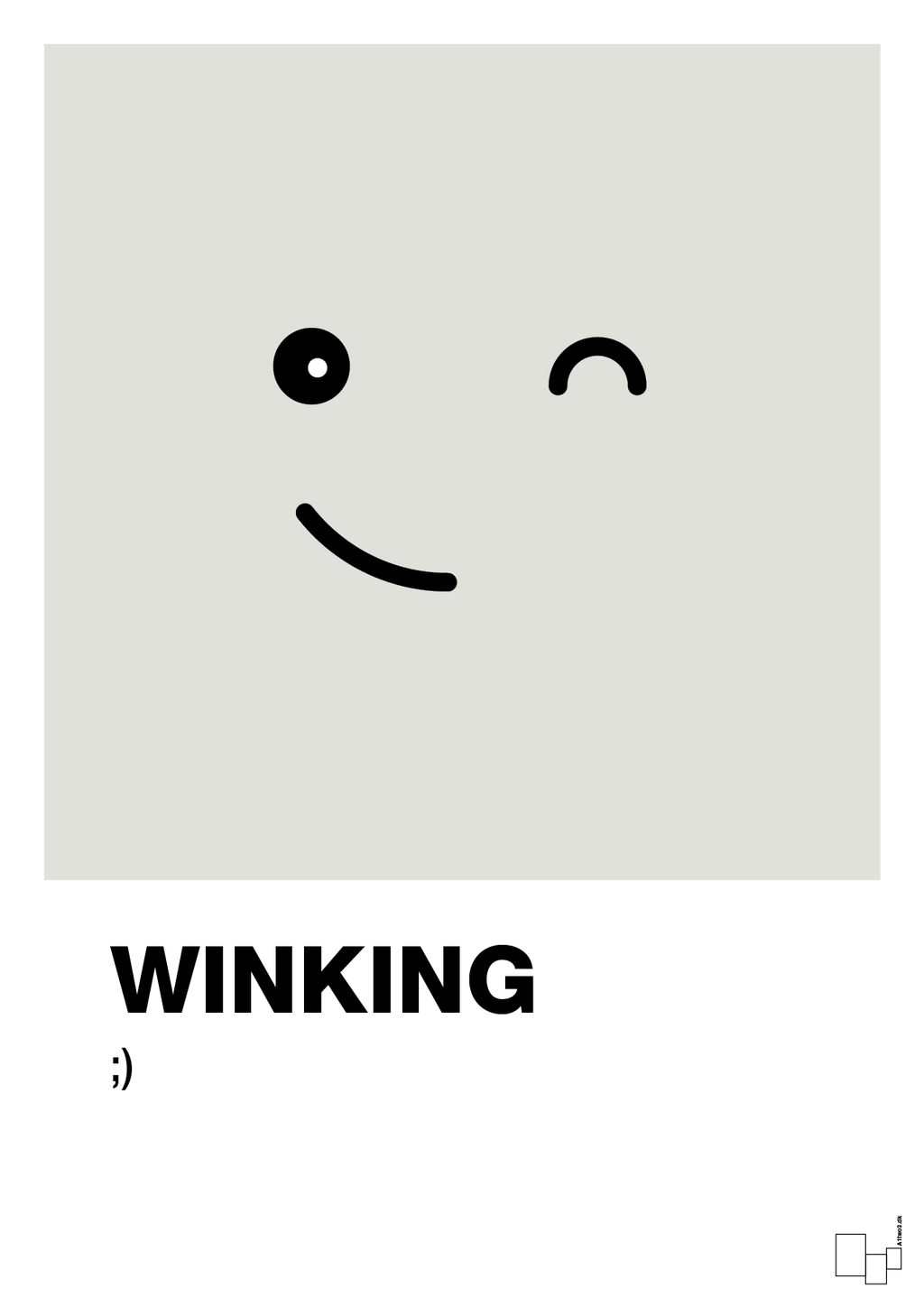 plakat: winking smiley - painters white-Smiley-A1two3