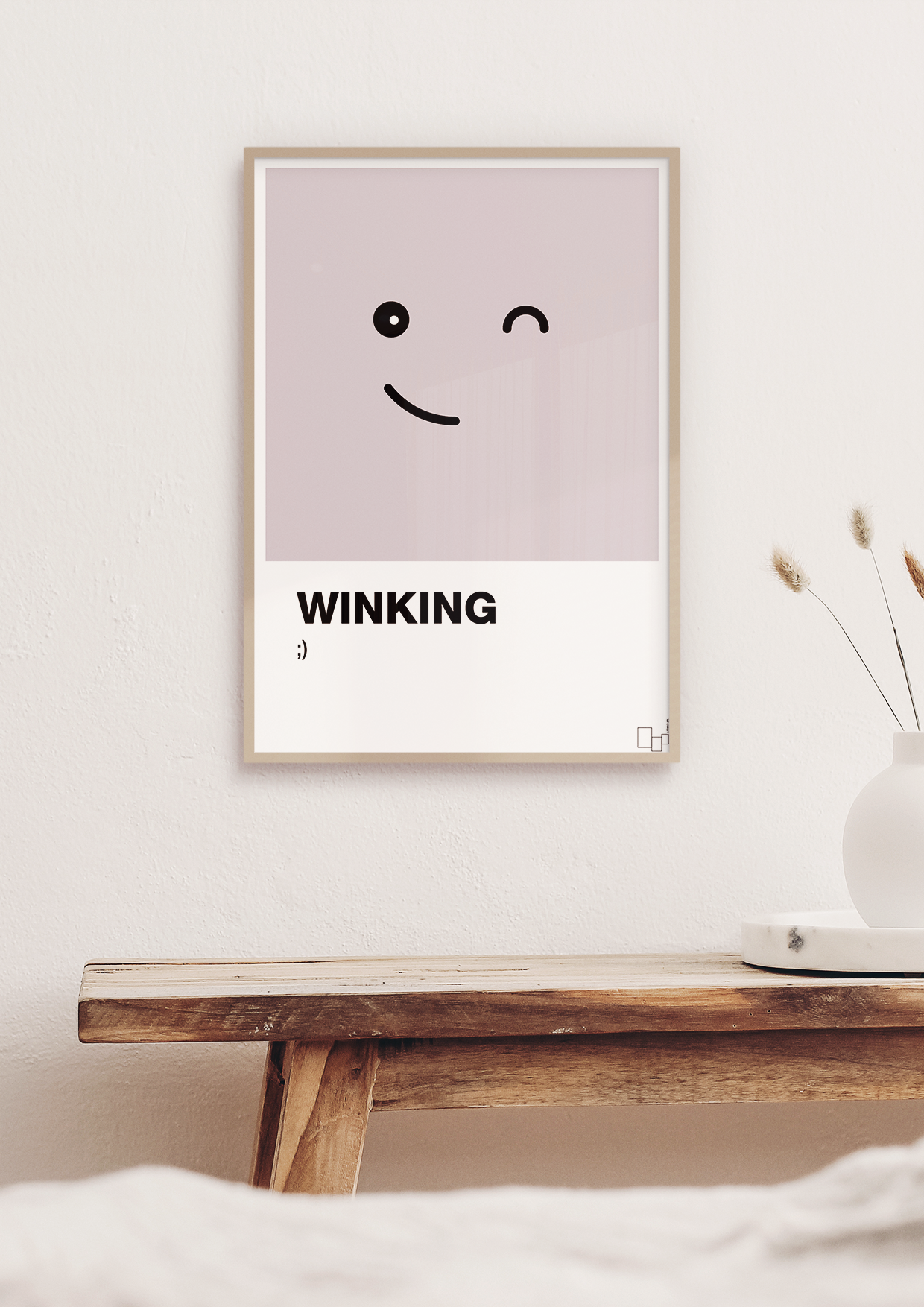 plakat: winking smiley - dusty lilac-Smiley-A1two3