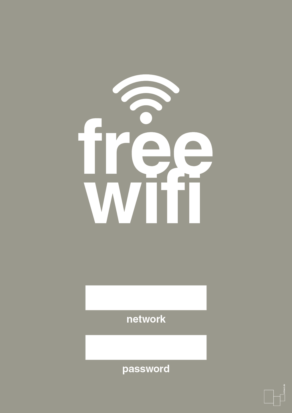 plakat: free wifi - battleship gray-Gaming-A1two3