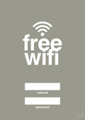 plakat: free wifi - battleship gray-Gaming-A1two3