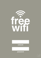 plakat: free wifi - battleship gray-Gaming-A1two3