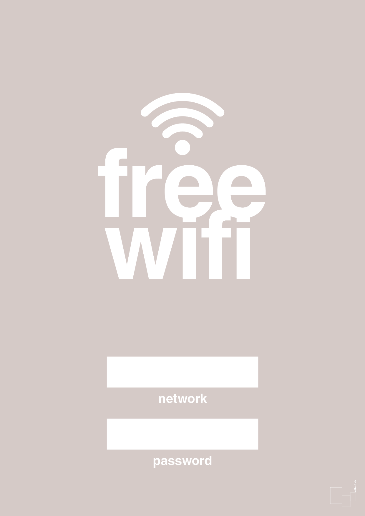 plakat: free wifi - broken beige-Gaming-A1two3