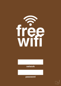 plakat: free wifi - dark brown-Gaming-A1two3