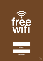 plakat: free wifi - dark brown-Gaming-A1two3
