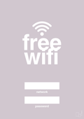 plakat: free wifi - dusty lilac-Gaming-A1two3
