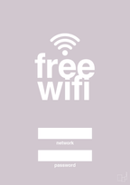 plakat: free wifi - dusty lilac-Gaming-A1two3