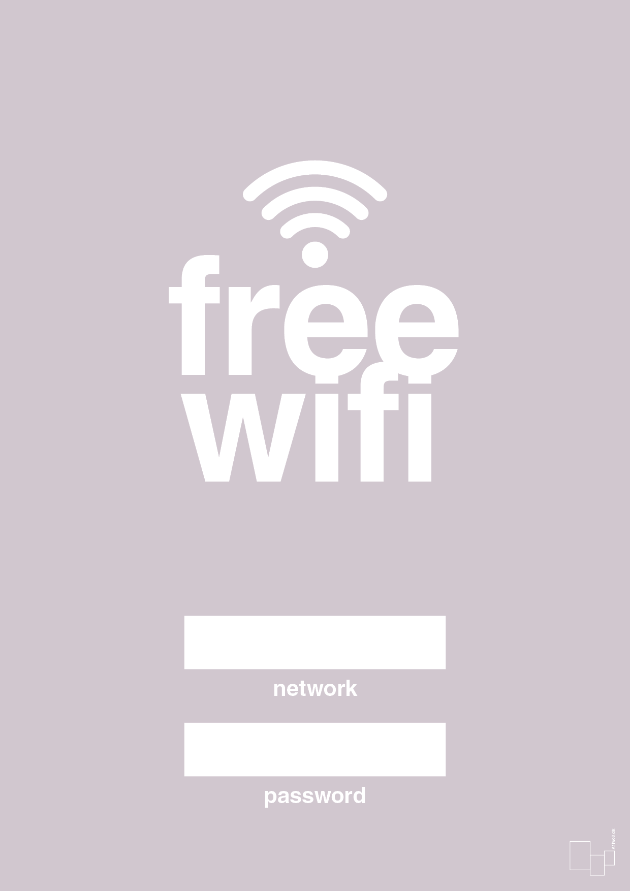 plakat: free wifi - dusty lilac-Gaming-A1two3