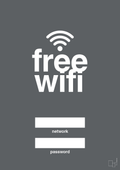 plakat: free wifi - graphic charcoal-Gaming-A1two3